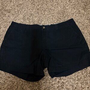 Old Navy Low-Rise Chino Short 16 Solid Black Cotton Blend Neutral Casual Pockets